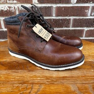 Crevo Shoes Men’s Javiar Leather Ankle Boots sz 9 Chestnut Brown CV1771-225